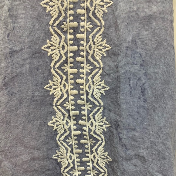 NWT Kyla Seo Ombre Linen Dip-Dye Embroidered Hi-Low Shirt Dress Anthropologie - Picture 6 of 8